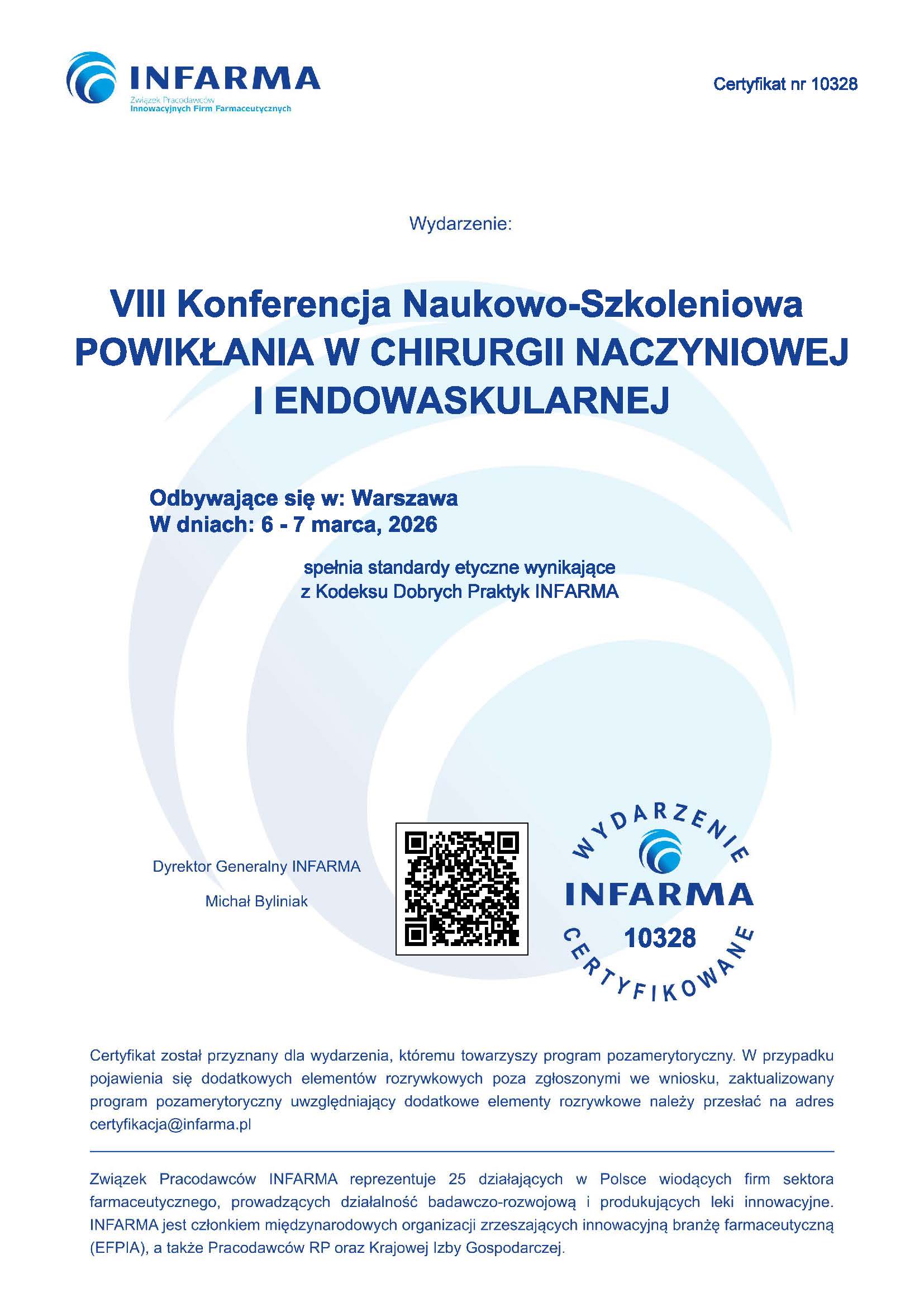 Certyfikat INFARMA